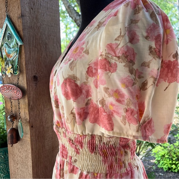 Vintage Rabbit Designs Cottage-Core Romantic Candlelight Pink Floral Dress 8 - Picture 4 of 11